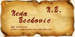 Neda Bećković vizit kartica